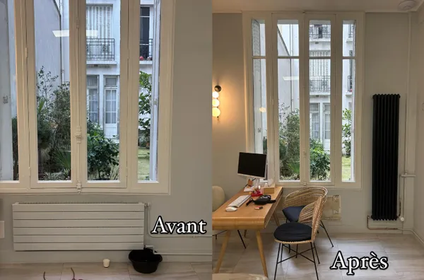 Pose de 3 radiateurs style fonte